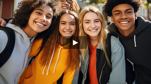 Group of high school students